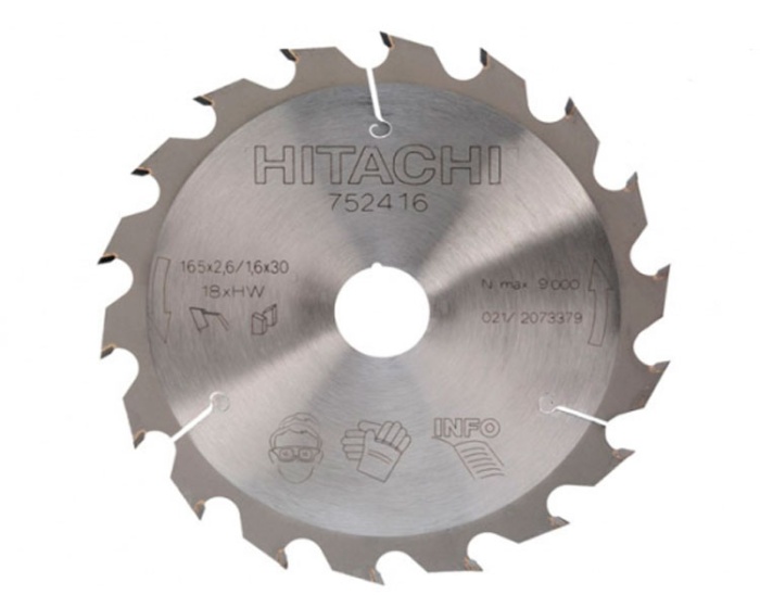 диск пильный по дереву HITACHI 165х30/20х18зуб.