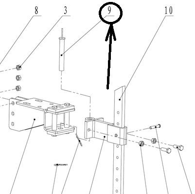 палец стопорный сцепки для WM900-1100
