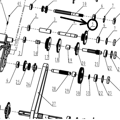 шестерня реверса (задней передачи) для WM900