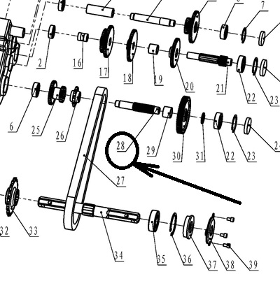 вал ведущей звездочки для WM900М-3