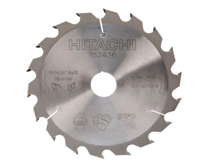 диск пильный по дереву HITACHI 165х30/20х18зуб.