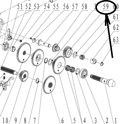 шестерня реверса для WM1100
